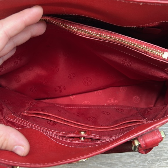 Tory Burch red Robinson satchel bag - Picture 6 of 10